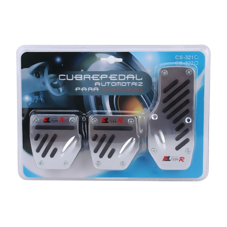 CS-321 3 in 1 Non-Slip Manual Car Truck Pedals Foot Brake Pad Cover Set