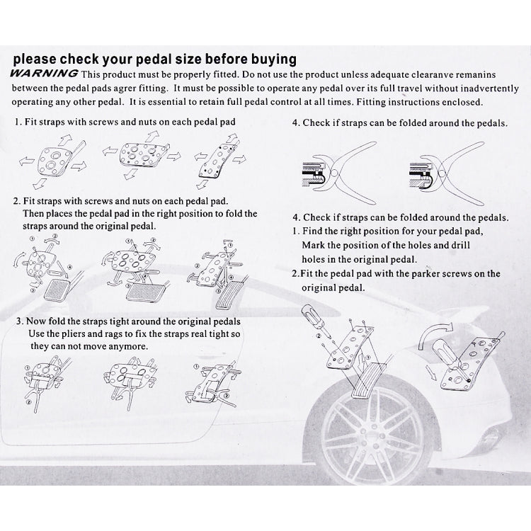 CS-321 3 in 1 Non-Slip Manual Car Truck Pedals Foot Brake Pad Cover Set