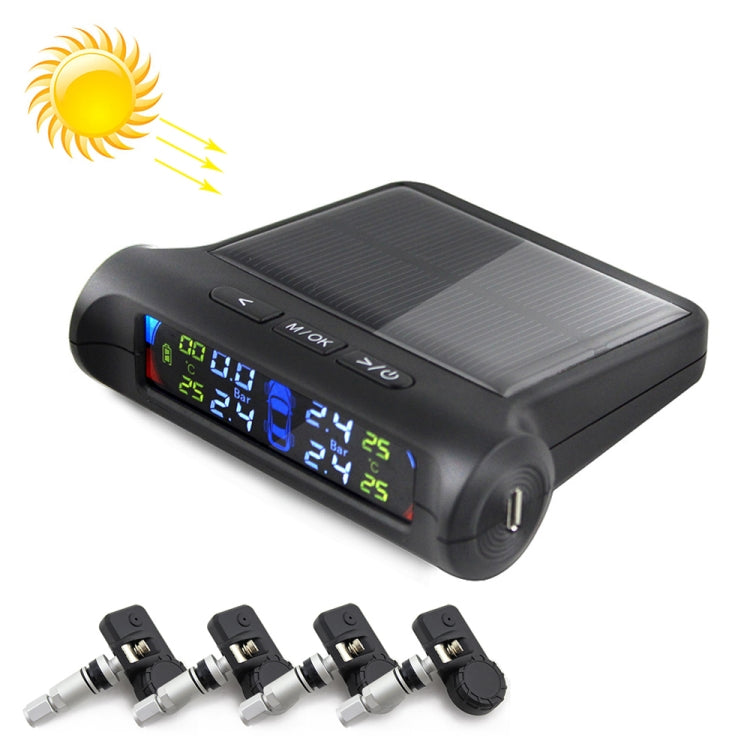 PZ802-I Solar Powered Video TPMS Internal Tire Pressure Monitor with LCD Color Display Screen