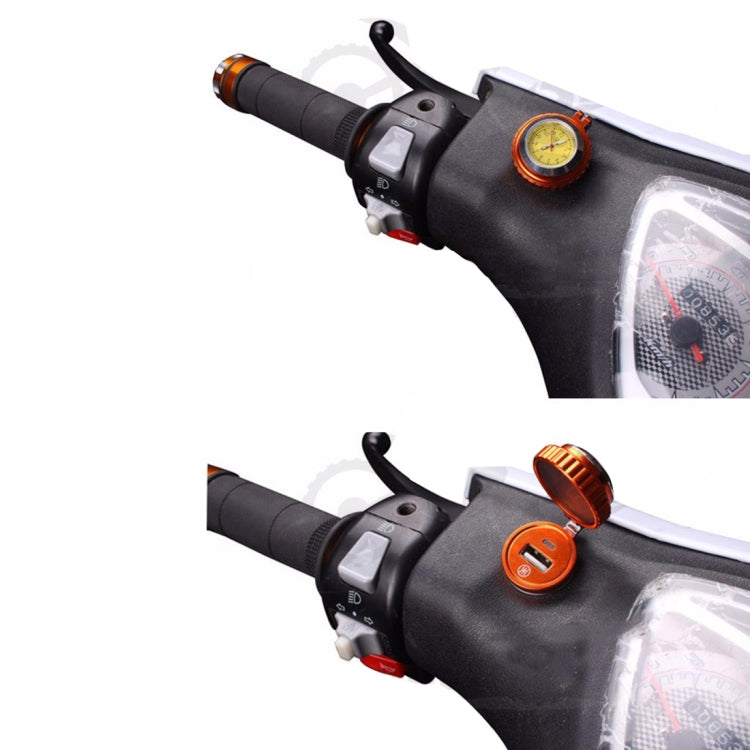 Universal 12V Motorbike USB Phone Vehicle Navigation Charger with a Watch Random Color Delivery