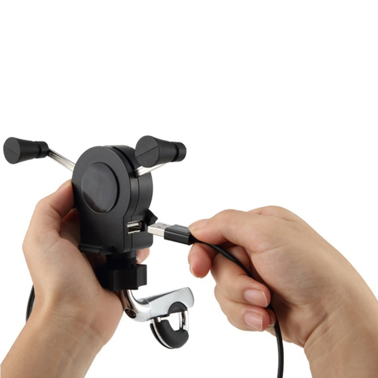 Universal Motorcycle USB Phone Charger with 360 Degree Rotatable Holder, Suitable for 4.5-6 inch Smartphones