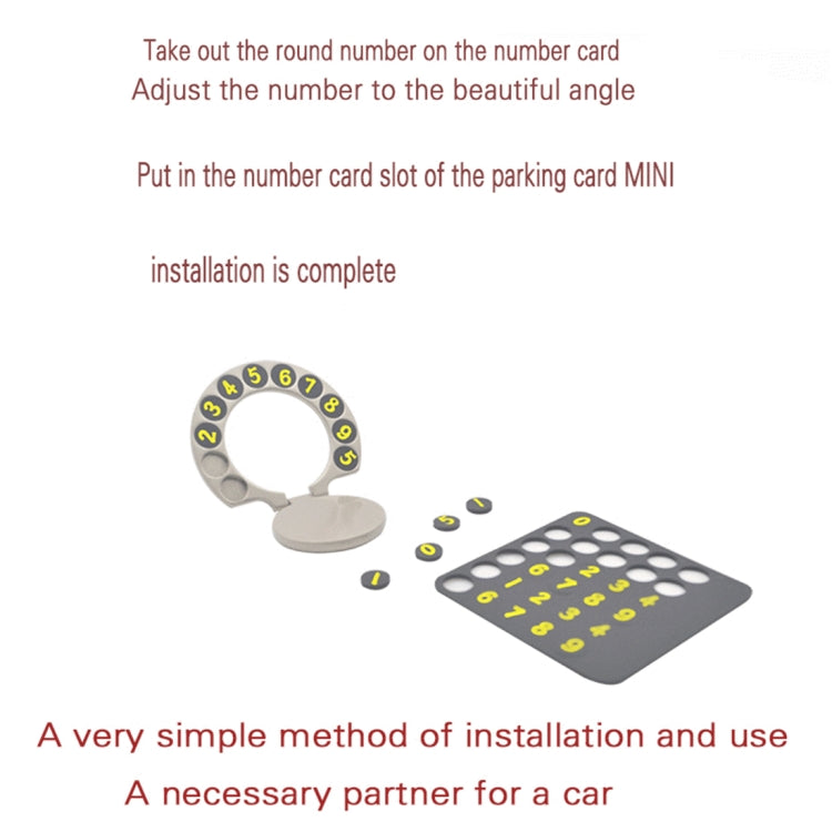 Alloy Mini Design Hidden Number Temporary Parking Number Card