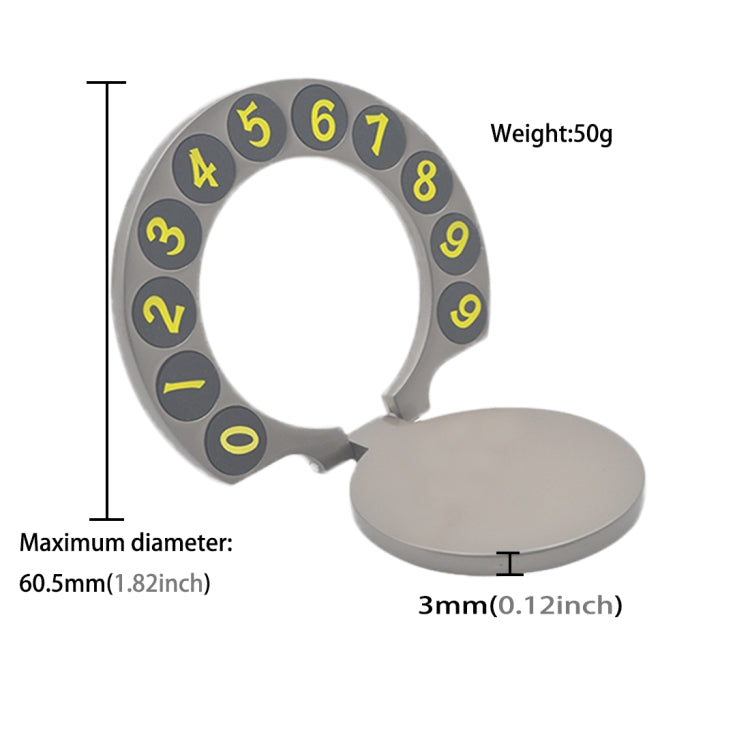 Alloy Mini Design Hidden Number Temporary Parking Number Card