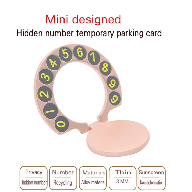 Alloy Mini Design Hidden Number Temporary Parking Number Card