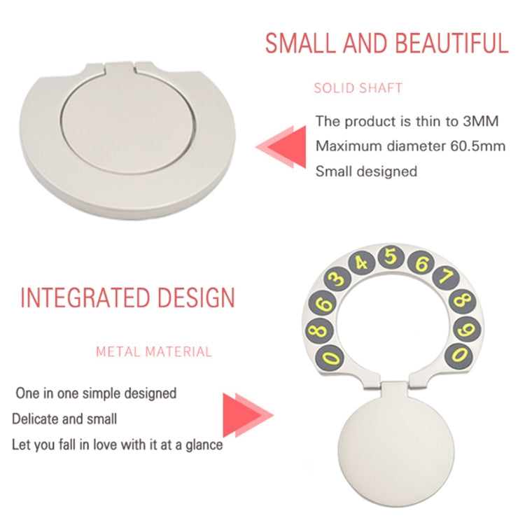 Alloy Mini Design Hidden Number Temporary Parking Number Card