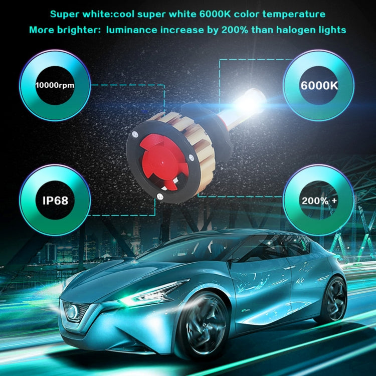 2 PCS Auto Car HB3/9005/H10 28W 2200LM 6000K Pure White COB LED Headlight Bulbs Conversion Kit, DC 9-36V