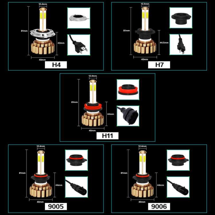 2 PCS Auto Car H7 28W 2200LM 6000K Pure White COB LED Headlight Bulbs Conversion Kit, DC 9-36V