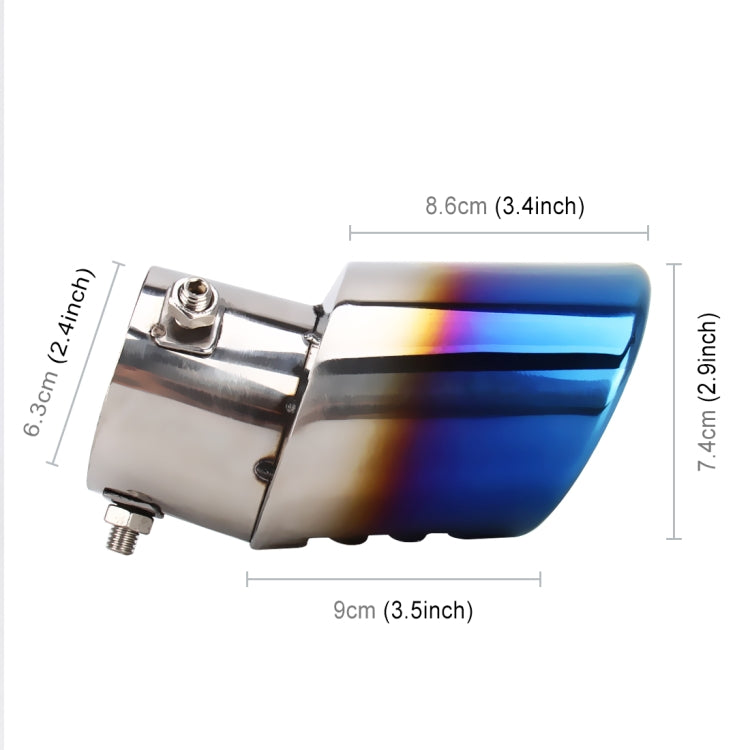 Universal Car Styling Stainless Steel Curved Bolt-on Exhaust Tail Muffler Tip Pipe with Mesh