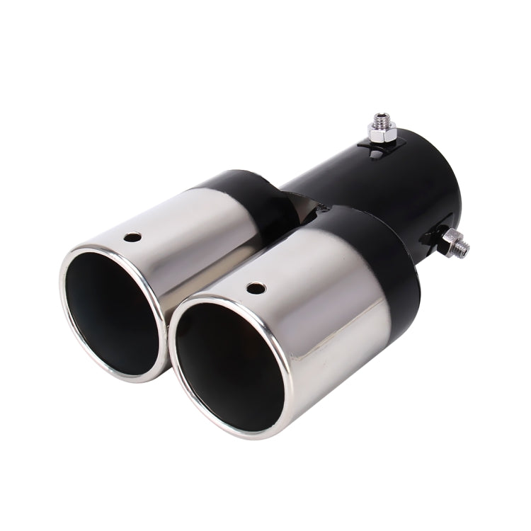 Universal Car Styling Stainless Steel Straight Double Outlets Exhaust Tail Muffler Tip Pipe