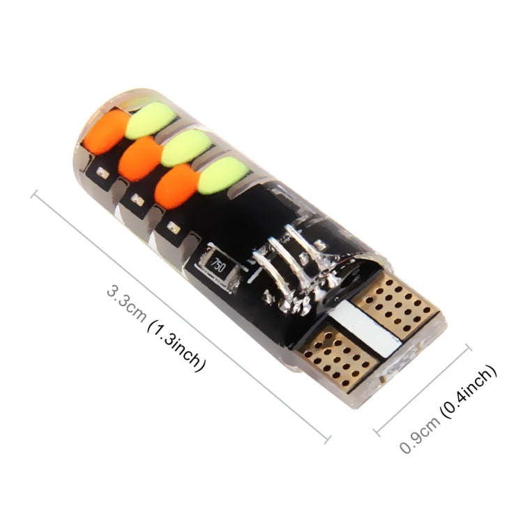 2 PCS W5W 194 T10 Multi Colors COB 12 SMD RGB LED Bulbs with Remote Control Wedge Side Lights License Plate Lamp, DC 12V