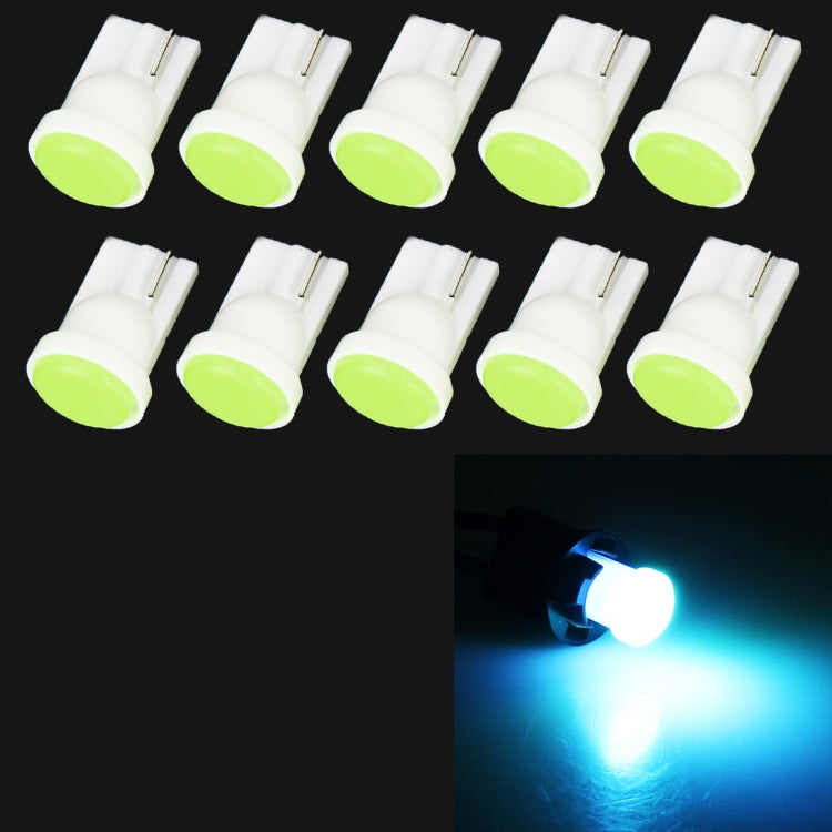 10 PCS T10/W5W/194/501/168 0.4W 20LM 6500K COB Bulbs Car Reading Lamp Clearance Light, DC 12V