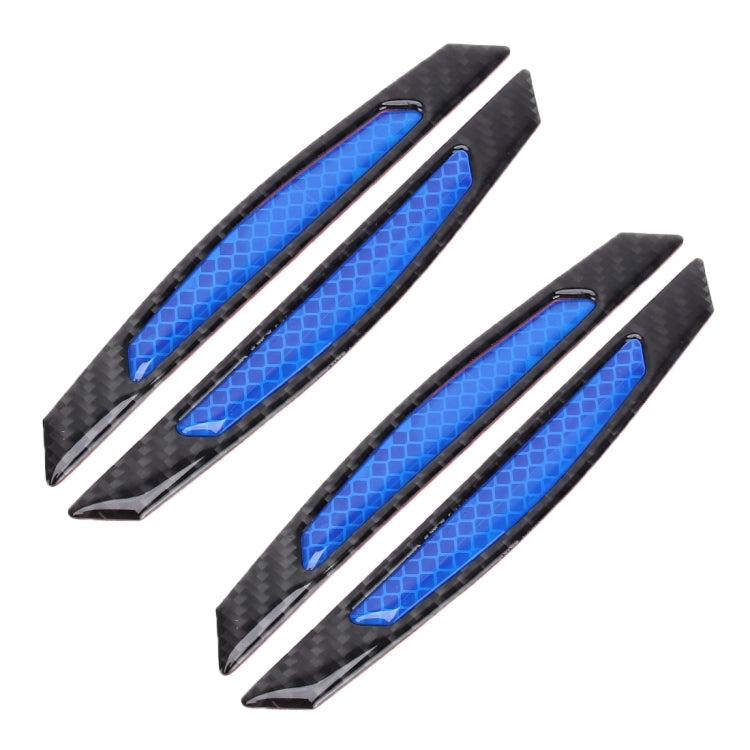 4 PCS Carbon Fiber Car Auto Side Door Edge Guard Protection Trims Reflective Stickers