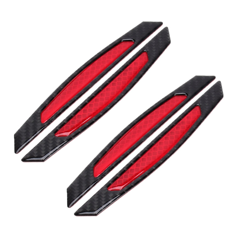 4 PCS Carbon Fiber Car Auto Side Door Edge Guard Protection Trims Reflective Stickers