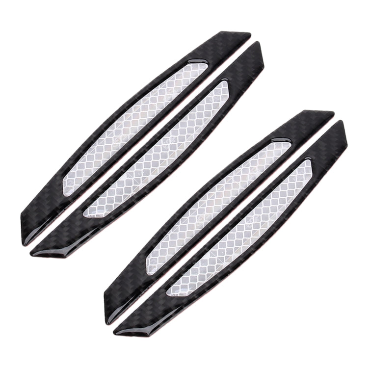 4 PCS Carbon Fiber Car Auto Side Door Edge Guard Protection Trims Reflective Stickers