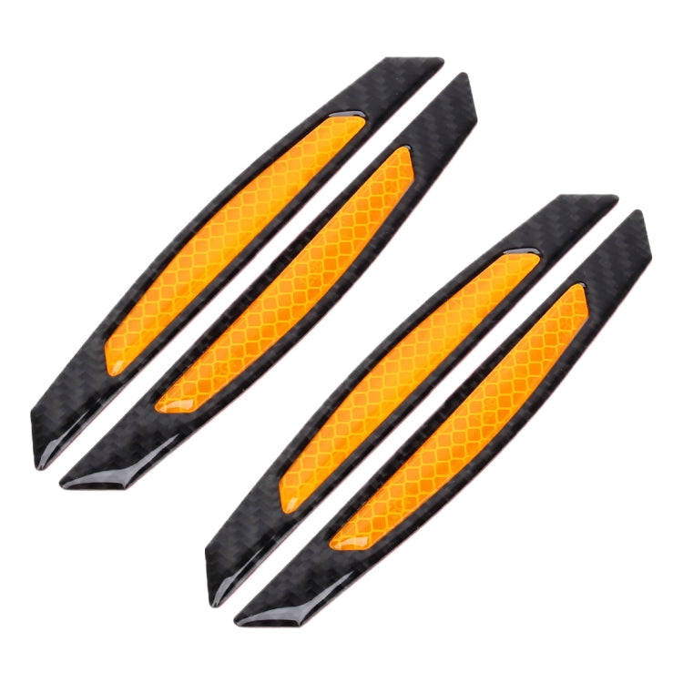 4 PCS Carbon Fiber Car Auto Side Door Edge Guard Protection Trims Reflective Stickers