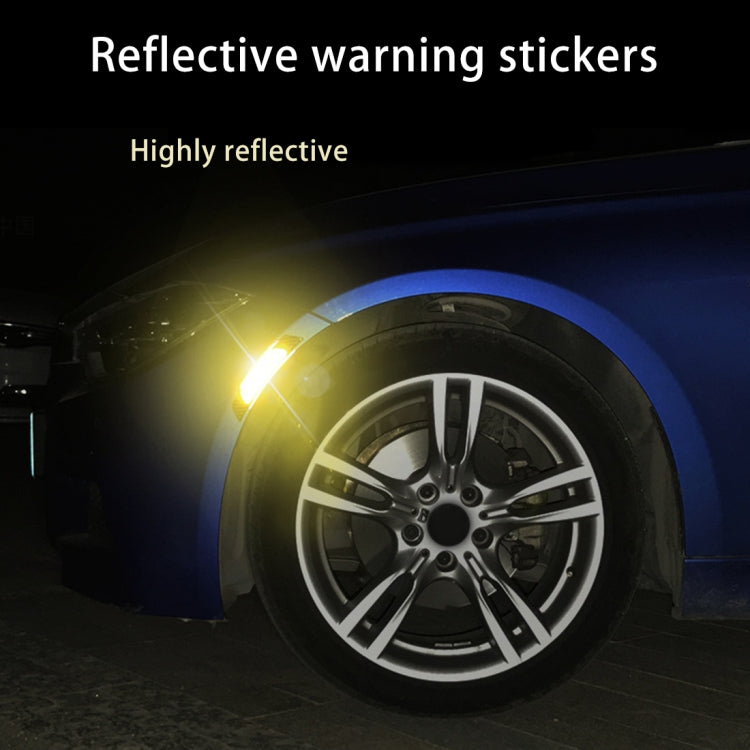 2 PCS Carbon Fiber Reflective Car Fender Flare Wheel Brow Warning Strip Stickers