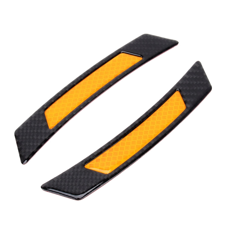 2 PCS Carbon Fiber Reflective Car Fender Flare Wheel Brow Warning Strip Stickers