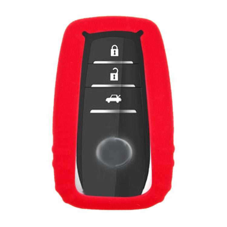Car Remote Key Holder Flannel TPU Protective Case for Toyota 2018 Camry, Prado(Red)