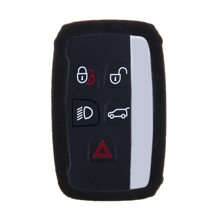 Car Remote Key Holder Flannel TPU Protective Case for Landrover Discovery, Jaguar, Freelander 2, Evoque(Black)