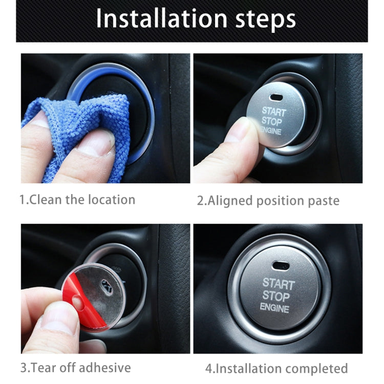 3D Aluminum Alloy Engine Start Stop Push Button Cover Trim Decorative Sticker for Mazda