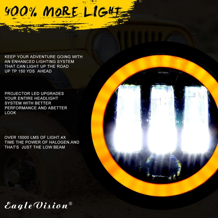 2 PCS IP67 Waterproof 30W 6500-7000K 2300LM 4 inch CREE 6-LED Lamp Driving Fog Lights with Angel Eyes for Jeep Wrangler