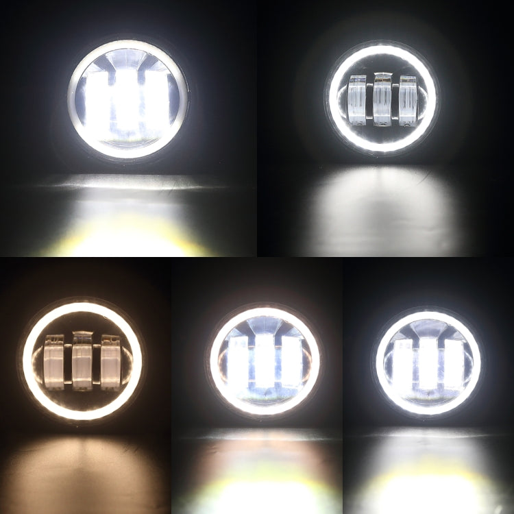 2 PCS IP67 Waterproof 30W 6500-7000K 2300LM 4 inch CREE 6-LED Lamp Driving Fog Lights with Angel Eyes for Jeep Wrangler