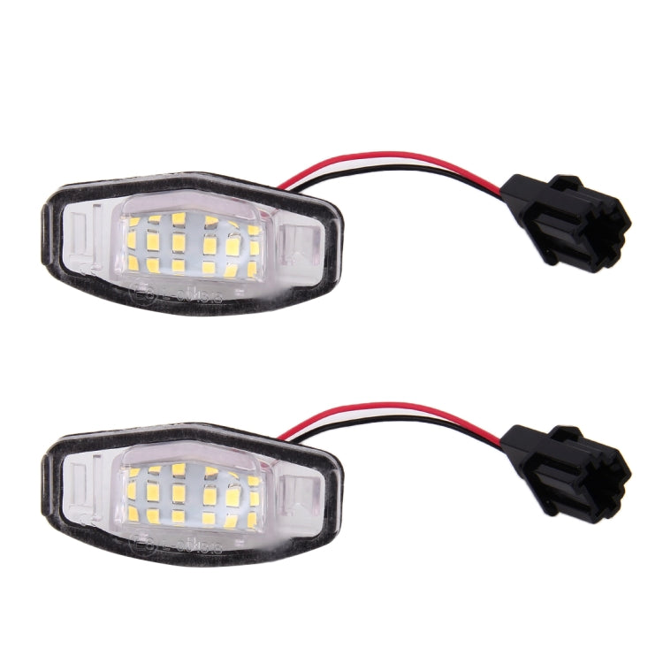 2 PCS DC 12V 2W 120LM 6000K LED License Plate Light 18-SMD Bulbs Lamps for Honda Civic VII4/5D 01-05, VIII 06-17, City 4D 03-09, Lengend 99-04
