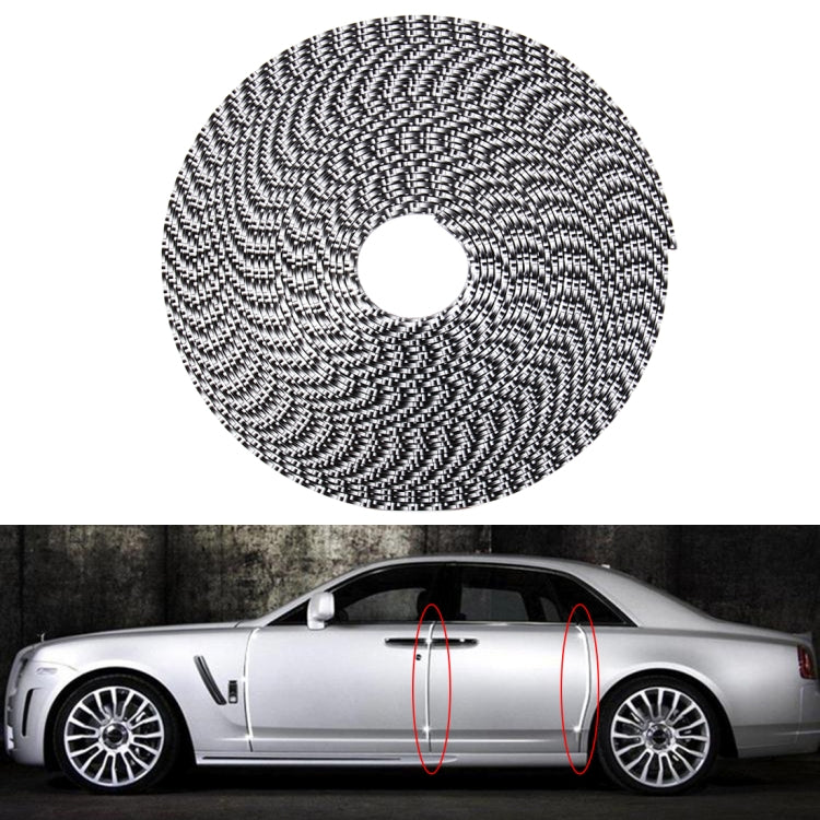 8m Universal DIY Carbon Fiber Rubber Auto Car Door Edge Seal Scratch Protector Decorative Strip