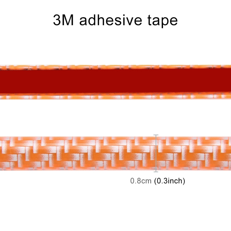 8m Universal DIY Carbon Fiber Rubber Auto Car Door Edge Seal Scratch Protector Decorative Strip