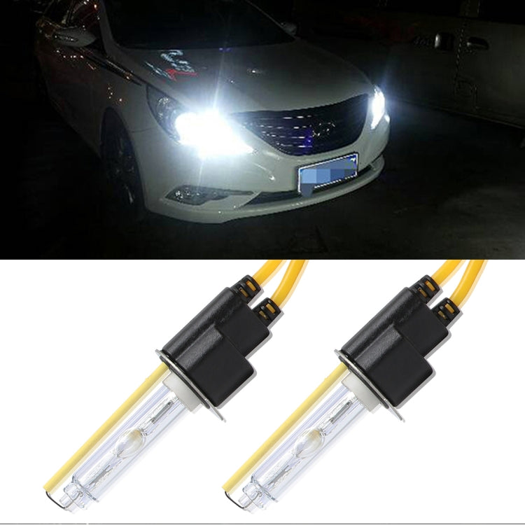 2 PCS H3 55W 2500LM 5500K White Light HID Conversion Kit LED Car Headlight Lamp Fog Light, Yellow Shell, AC 12V