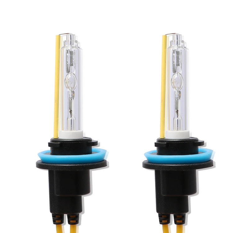 2 PCS H8 H9 H11 55W 2500LM 5500K White Light HID Conversion Kit LED Car Headlight Lamp Fog Light, Yellow Shell, AC 12V