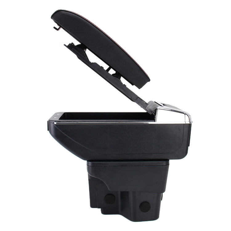 7 USB Ports Car ABS + Leather Wrapped Armrest Box Storage Organizer Auto Cup Holder Accessories for KIA K2 2015 / 2017 Year