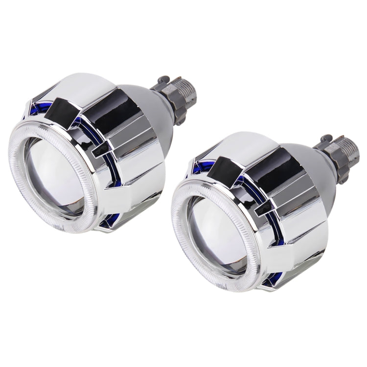 IPHCAR 2.5 inch 12V Bi-Xenon Projector Lens Headlight with Exquisite Angle Eyes Decoration for Right Driving