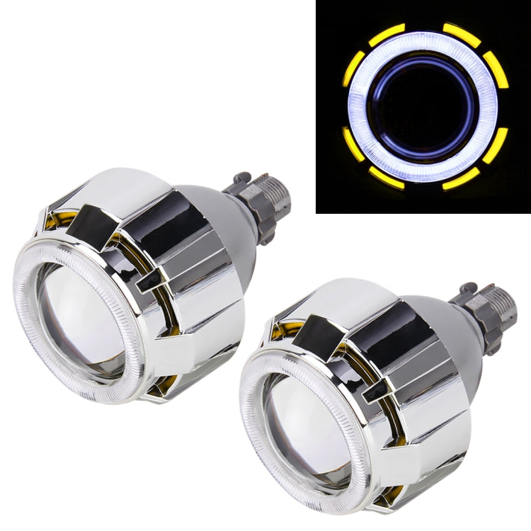 IPHCAR 2.5 inch 12V Bi-Xenon Projector Lens Headlight with Exquisite Angle Eyes Decoration for Right Driving