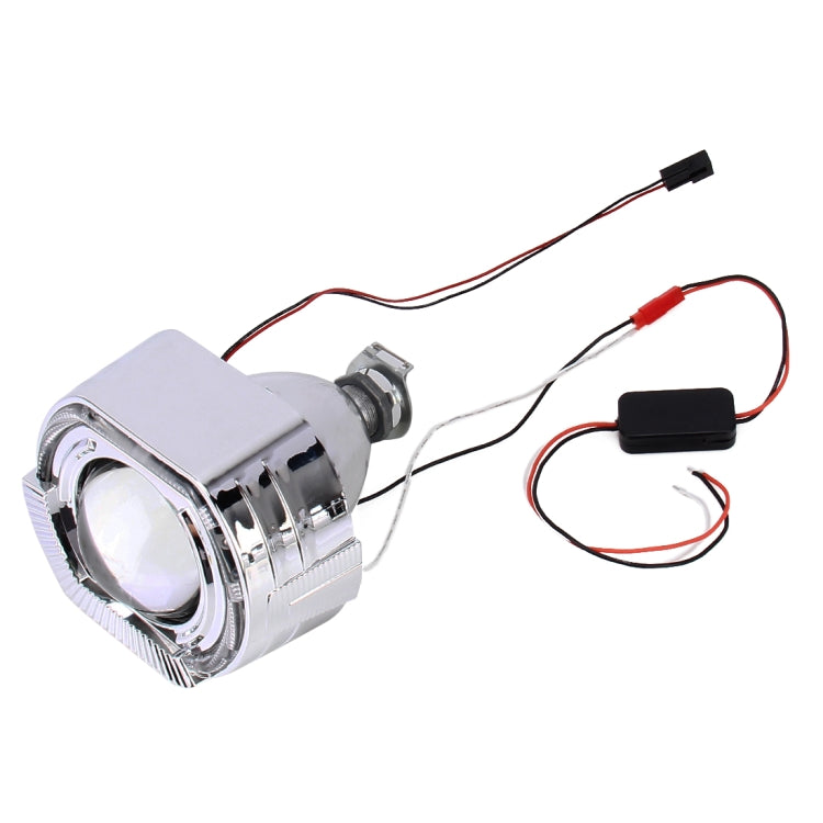 IPHCAR H1 2.5 inch 12V Bi-Xenon Projector Lens Headlight with Exquisite Angle Eyes Decoration for Left Driving (White Light)