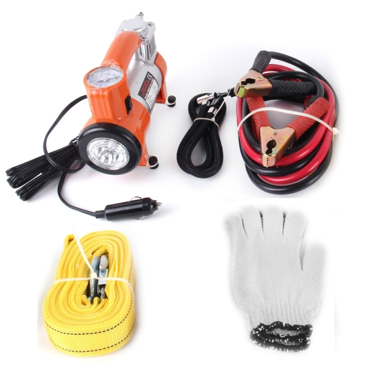 First Secure Roadside Emergency Car and Truck Kit with Safety Tools and Accessories Bag: Jumper Cables for Battery Auto Air Compressor First Aid 3mÃ—4cm 2 Tone Tow Rope Triangle Flashlight Survival Assistance