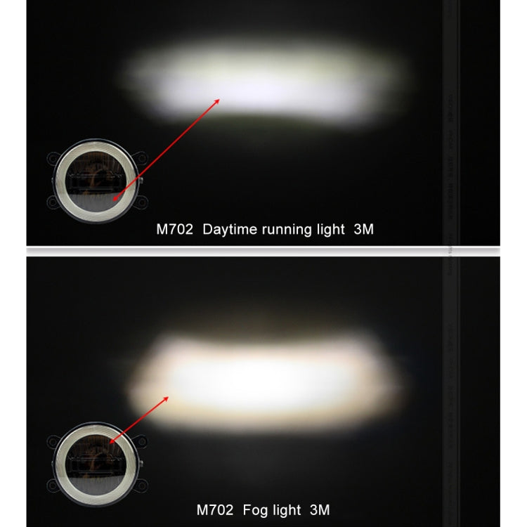 IPHCAR M702 2 PCS 3 in 1 Fog Light + Daytime Running Light + White Light Angel Eyes (White + Yellow Light)