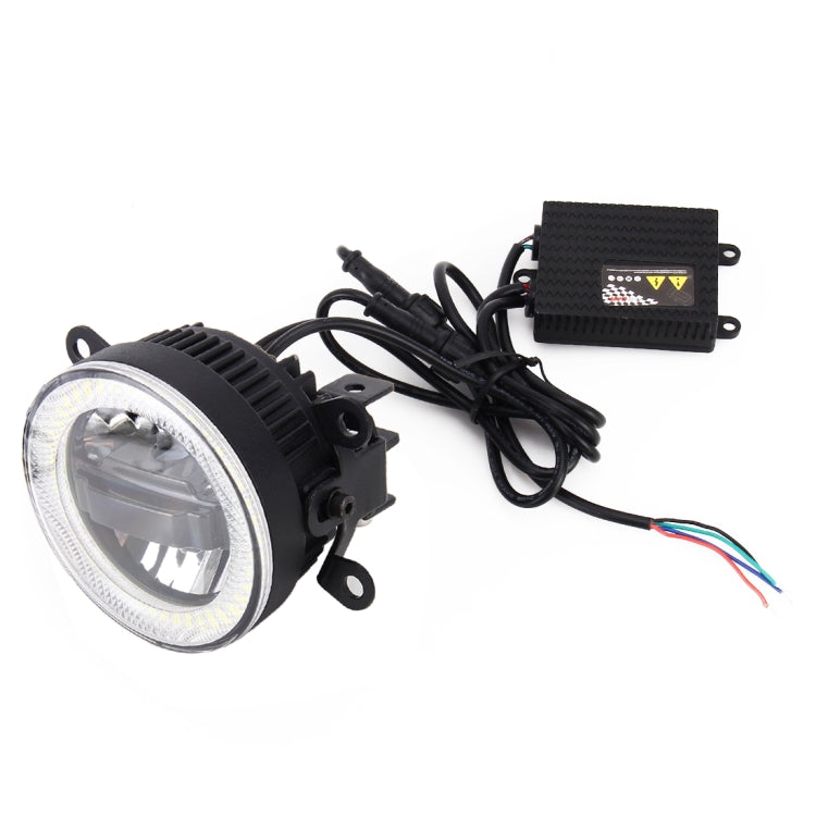 IPHCAR M702 2 PCS 3 in 1 Fog Light + Daytime Running Light + White Light Angel Eyes (White + Yellow Light)