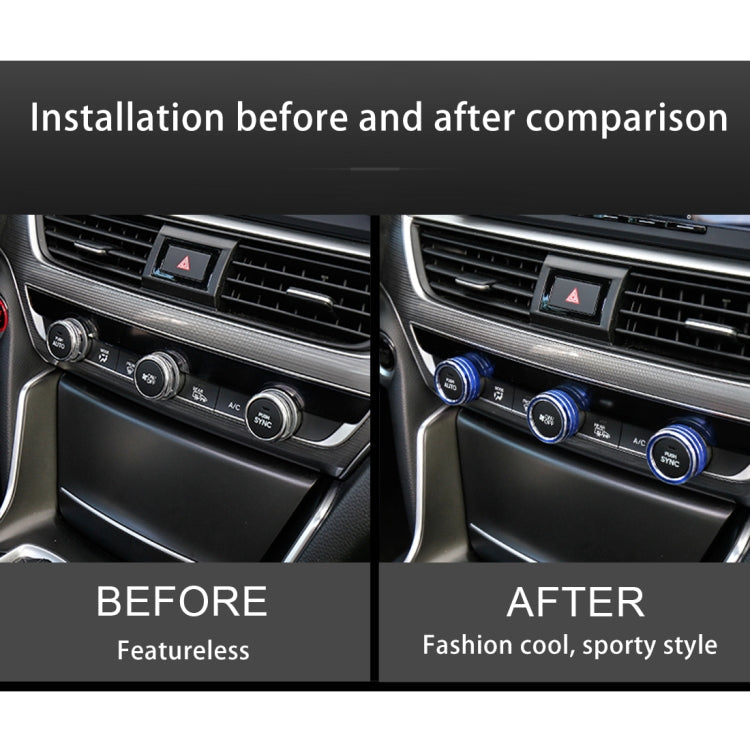 3 PCS Car Aluminum Alloy Air Conditioner Knob Case for Honda Tenth Generation Accord