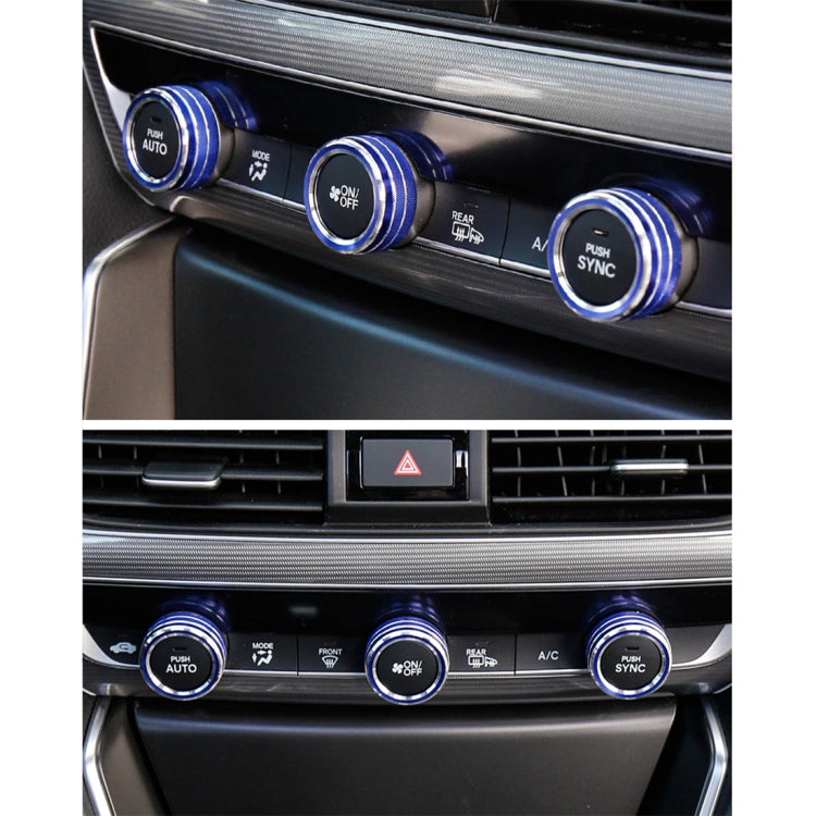 3 PCS Car Aluminum Alloy Air Conditioner Knob Case for Honda Tenth Generation Accord
