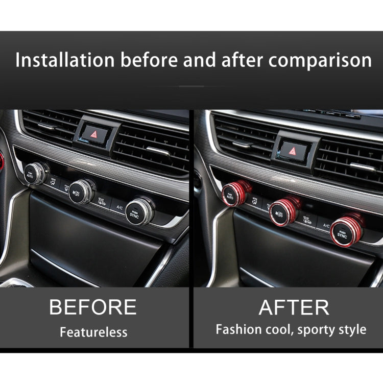 3 PCS Car Aluminum Alloy Air Conditioner Knob Case for Honda Tenth Generation Accord