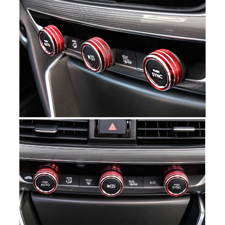 3 PCS Car Aluminum Alloy Air Conditioner Knob Case for Honda Tenth Generation Accord