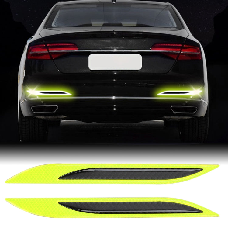 2 PCS Carbon Fiber Car-Styling Rear Bumper Decorative Strip, External Reflection + Inner Carbon Fiber