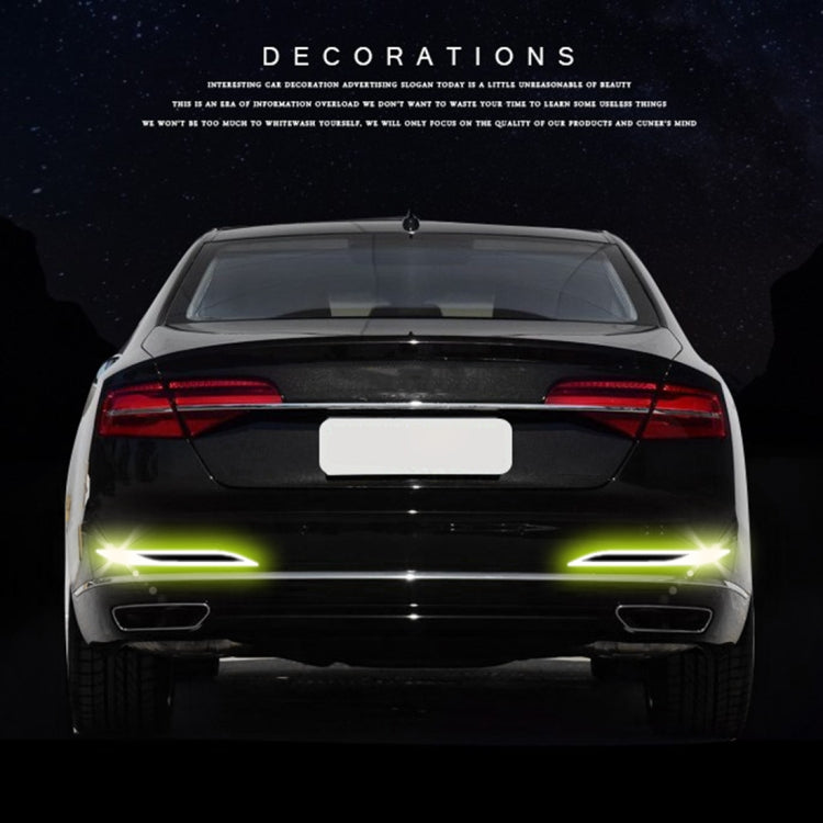 2 PCS Carbon Fiber Car-Styling Rear Bumper Decorative Strip, External Reflection + Inner Carbon Fiber