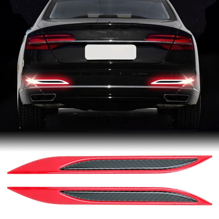 2 PCS Carbon Fiber Car-Styling Rear Bumper Decorative Strip, External Reflection + Inner Carbon Fiber