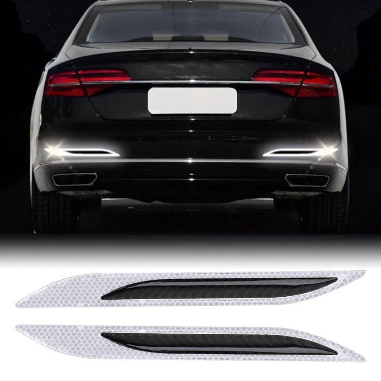2 PCS Carbon Fiber Car-Styling Rear Bumper Decorative Strip, External Reflection + Inner Carbon Fiber