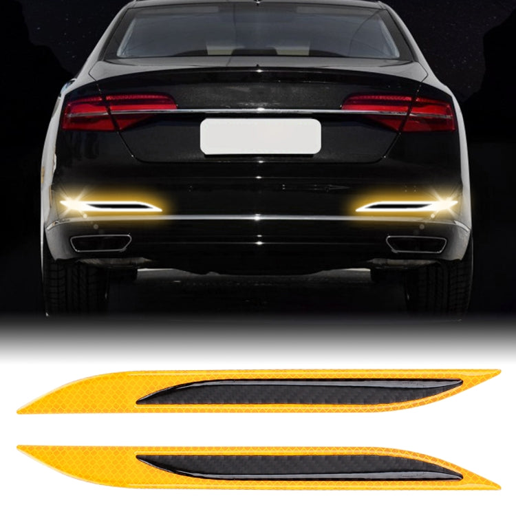 2 PCS Carbon Fiber Car-Styling Rear Bumper Decorative Strip, External Reflection + Inner Carbon Fiber