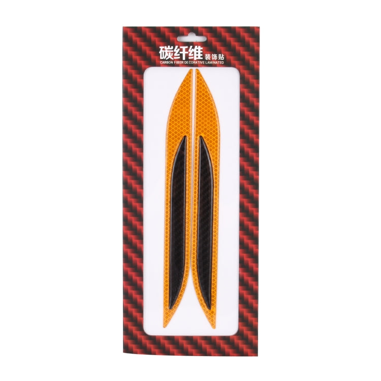 2 PCS Carbon Fiber Car-Styling Rear Bumper Decorative Strip, External Reflection + Inner Carbon Fiber