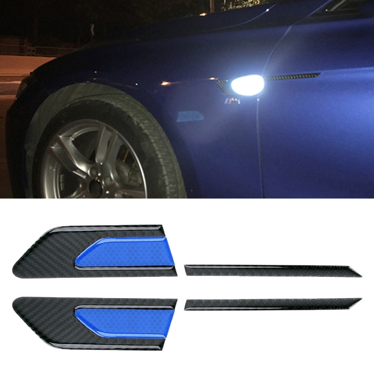 2 PCS Carbon Fiber Car-Styling Fender Reflective Bumper Decorative Strip, Inner Reflection + External Carbon Fiber