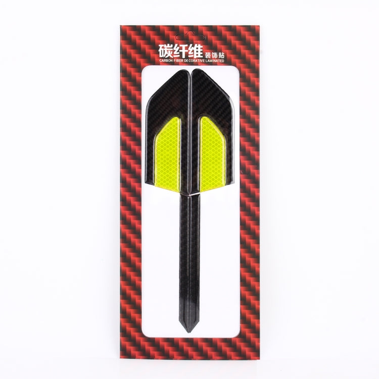 2 PCS Carbon Fiber Car-Styling Fender Reflective Bumper Decorative Strip, Inner Reflection + External Carbon Fiber